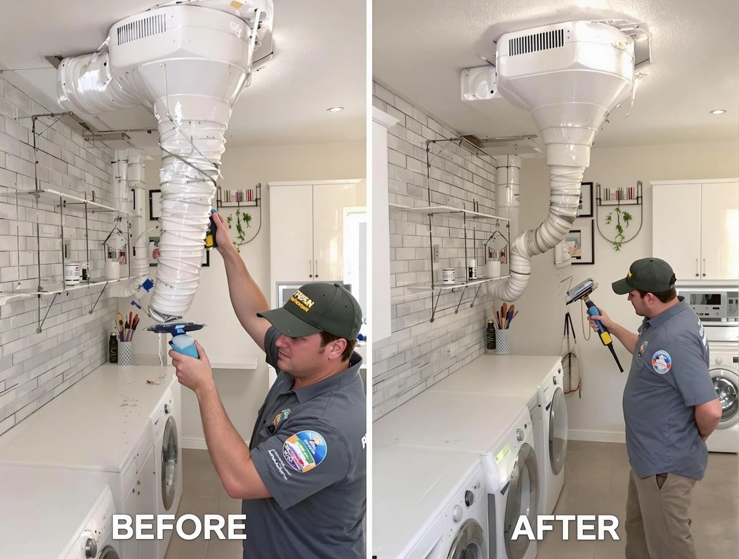 Professional dryer exhaust vent cleaning by Fairfield Dryer Vent Cleaning in Fairfield