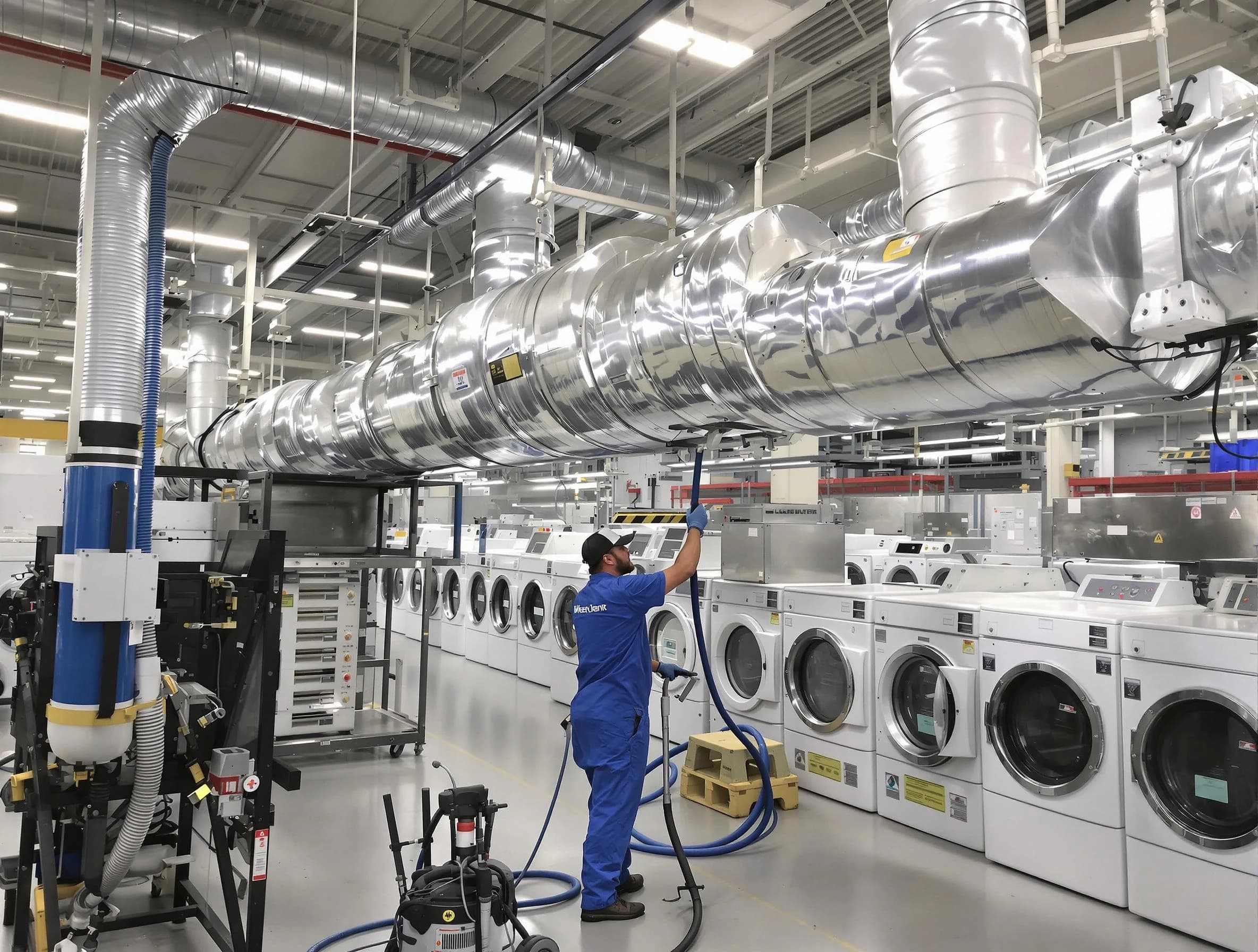 Fairfield Dryer Vent Cleaning team performing heavy-duty industrial dryer vent cleaning in Fairfield