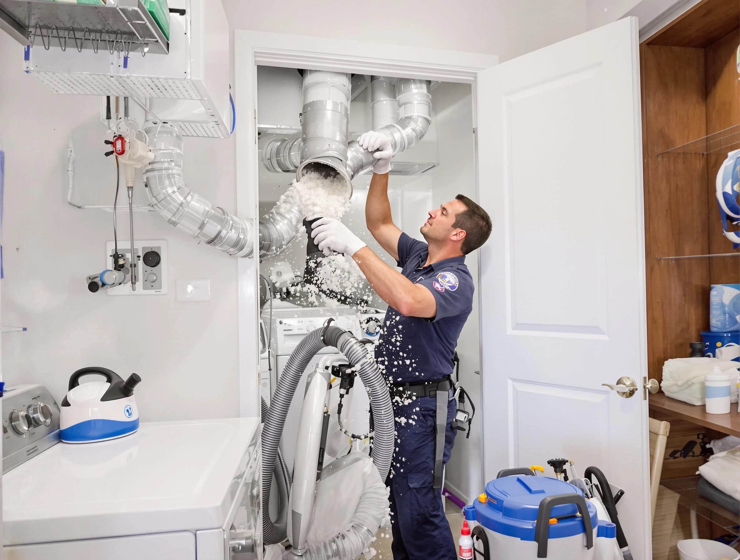 Fairfield Dryer Vent Cleaning technician delivering thorough residential dryer vent cleaning service in Fairfield