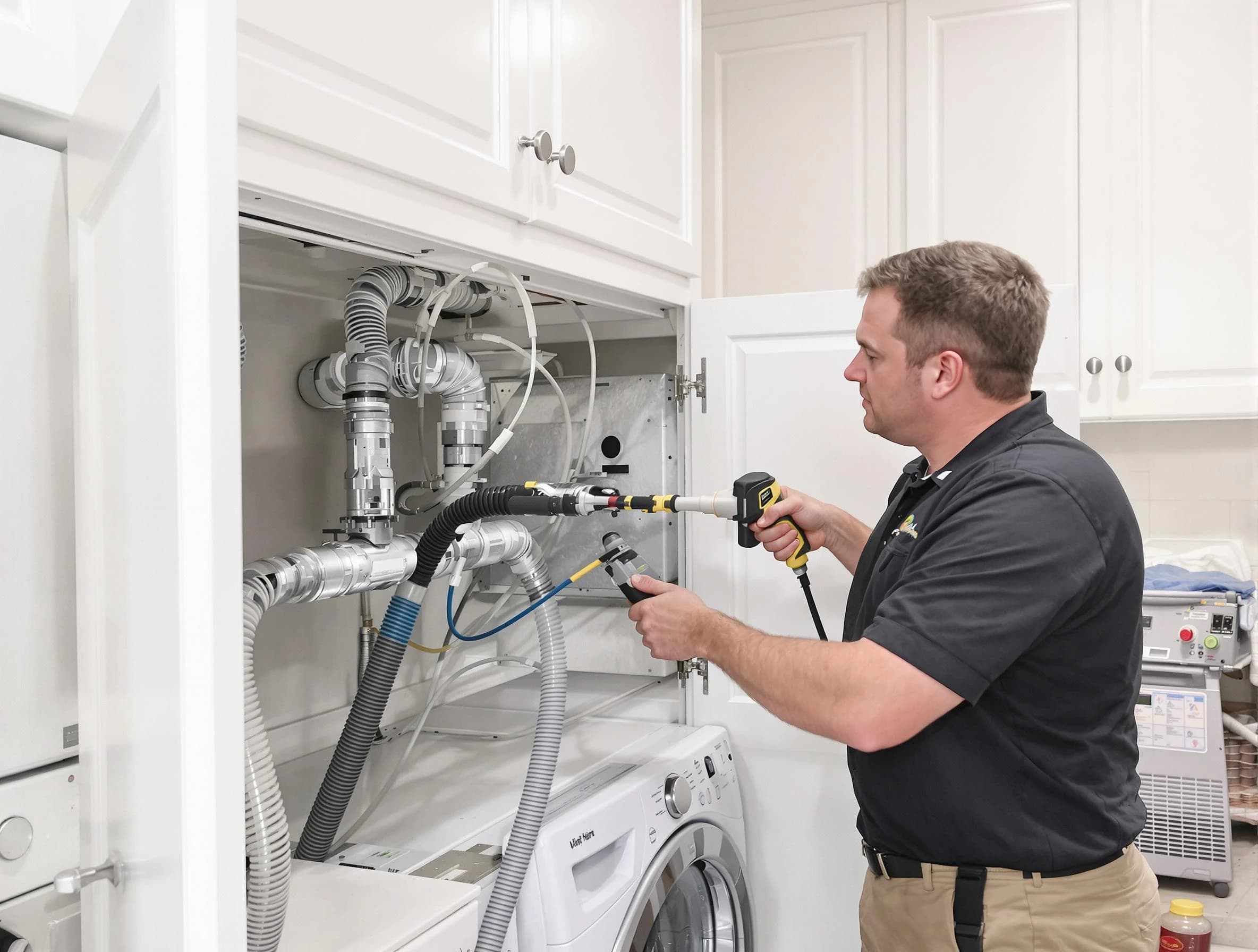 Fairfield Dryer Vent Cleaning professional removing severe blockage from a clogged dryer vent in Fairfield
